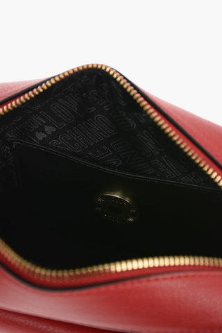 LOVE Textured Faux Leather Camera Bag with Golden Magnetic Closure