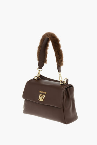 LOVE Borsa Handle in Ecopelle con Monogram Frontale e Tracolla Removibile