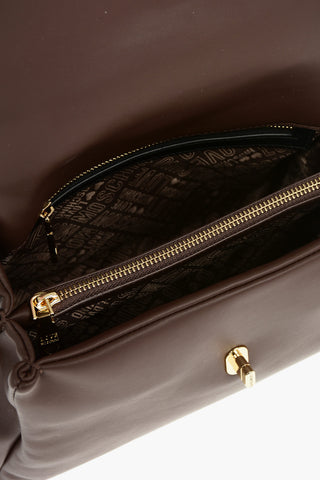 LOVE Faux Leather Handle Bag with Front Monogram and Removable Shoulder Strap