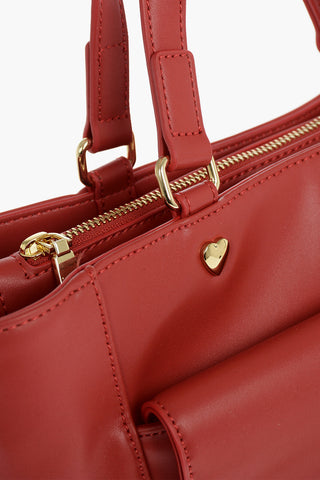  	LOVE faux Leather Maxi Monogram Handle Bag with Removable Neckerchief 
