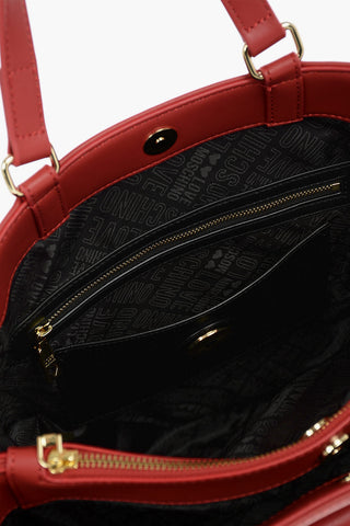  	LOVE faux Leather Maxi Monogram Handle Bag with Removable Neckerchief 