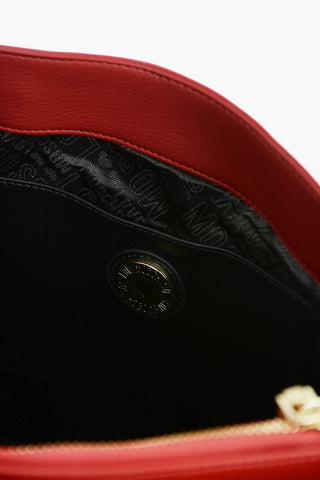 LOVE Textured Faux Leather Tote Bag with Golden Embelleshed Chain