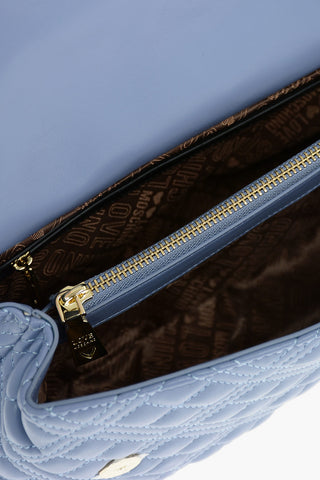 LOVE Quilted Faux Leather Shoulder Bag