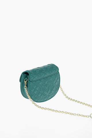 LOVE Quilted Faux Leather Shoulder Bag with Magnetic Closure 