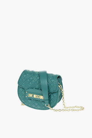 LOVE Quilted Faux Leather Shoulder Bag with Magnetic Closure 