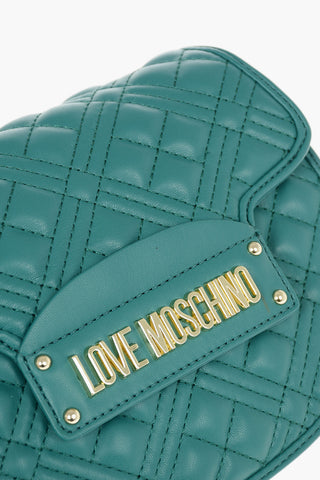 LOVE Quilted Faux Leather Shoulder Bag with Magnetic Closure 