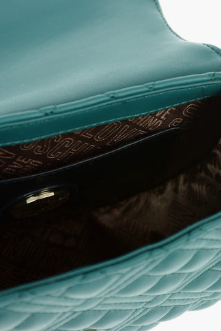 LOVE Quilted Faux Leather Shoulder Bag with Magnetic Closure 