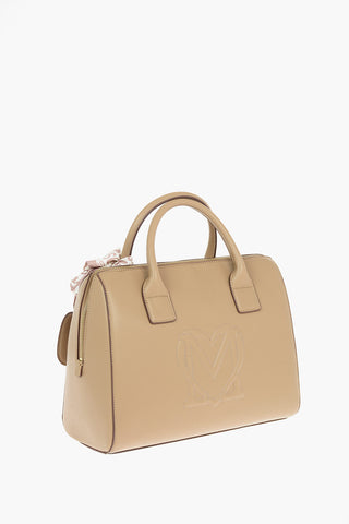 LOVE Borsa Tote in Ecopelle con Logo Rotondo e Foulard Stampato All Over