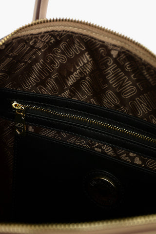 LOVE Borsa Tote in Ecopelle con Logo Rotondo e Foulard Stampato All Over