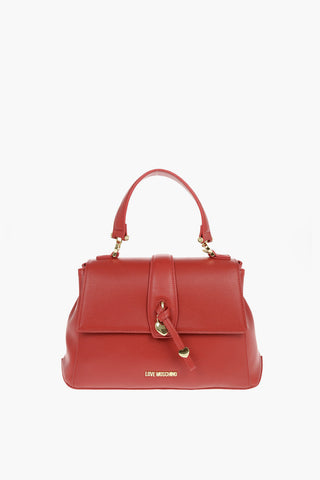 LOVE Faux Leather Handbag with Heart Shaped Charm 