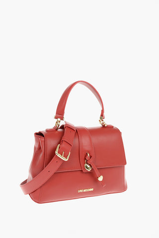 LOVE Faux Leather Handbag with Heart Shaped Charm 
