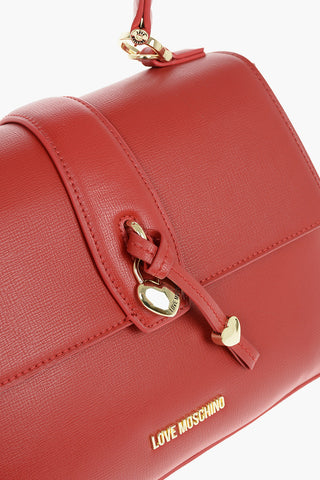 LOVE Faux Leather Handbag with Heart Shaped Charm 