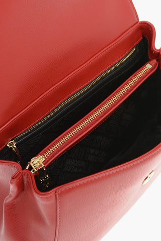 LOVE Faux Leather Handbag with Heart Shaped Charm 