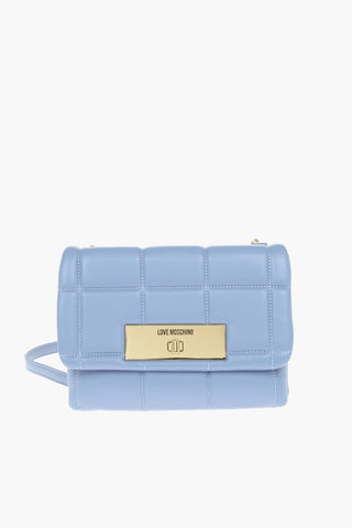 LOVE Quilted Faux Leather Bag with Removable Shoulder Strap 