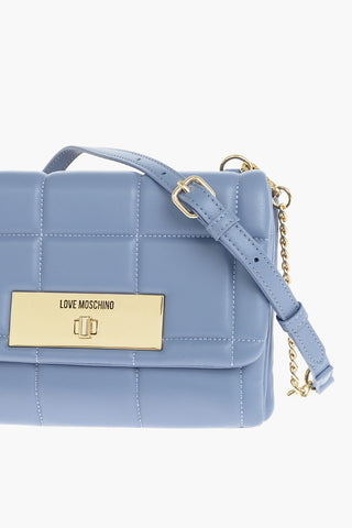 LOVE Quilted Faux Leather Bag with Removable Shoulder Strap 