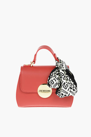 LOVE Faux Leather Crossbody Bag with Contrasting Foulard