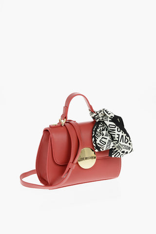 LOVE Faux Leather Crossbody Bag with Contrasting Foulard