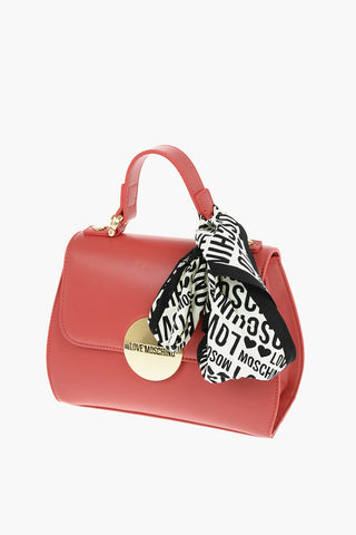 LOVE Faux Leather Crossbody Bag with Contrasting Foulard