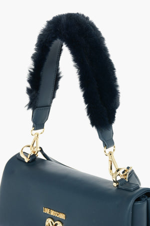 LOVE Faux Leather Bag with Front Monogram and Turn Lock Closure