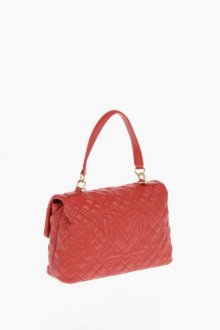 LOVE Faux Leather Quilted Bag with Magnetic Closure