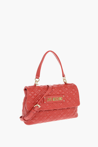 LOVE Faux Leather Quilted Bag with Magnetic Closure