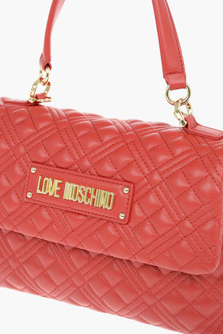 LOVE Faux Leather Quilted Bag with Magnetic Closure