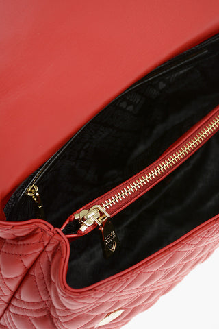 LOVE Faux Leather Quilted Bag with Magnetic Closure