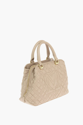 LOVE Quilted Faux Leather Handbag with Removable Shoulder Strap
