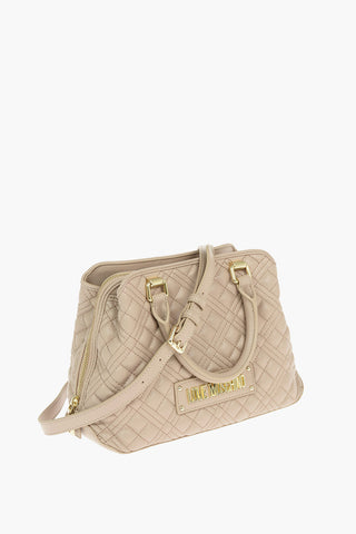 LOVE Quilted Faux Leather Handbag with Removable Shoulder Strap