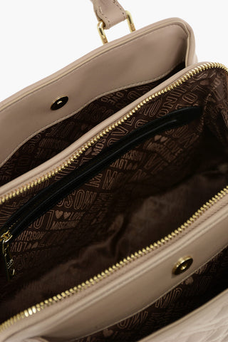 LOVE Quilted Faux Leather Handbag with Removable Shoulder Strap