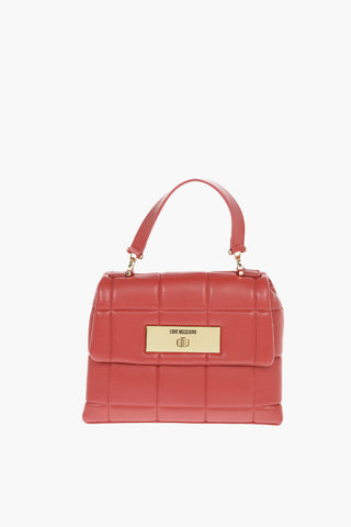 LOVE Quilted Faux Leather Padded Handle Bag 