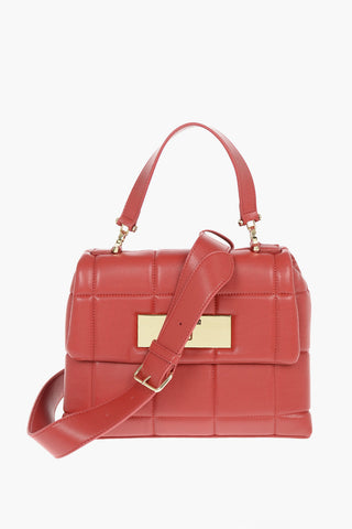 LOVE Quilted Faux Leather Padded Handle Bag 