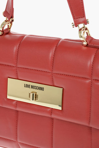 LOVE Quilted Faux Leather Padded Handle Bag 
