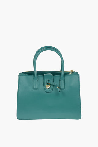 LOVE Faux Leather Tote Bag with Charm Logo Heart