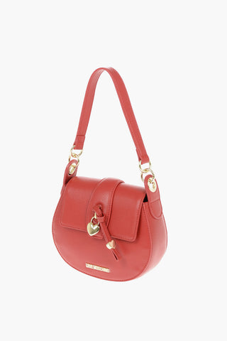 LOVE Faux Leather Crossbody Bag with Heart Shaped Charm