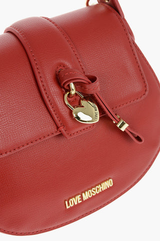 LOVE Faux Leather Crossbody Bag with Heart Shaped Charm