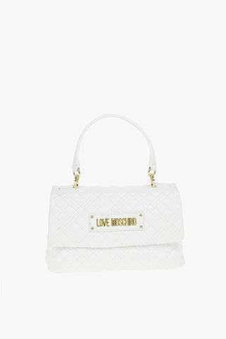 LOVE Borsa a Spalla in Pelle Vegan Trapuntata con Logo Dorato