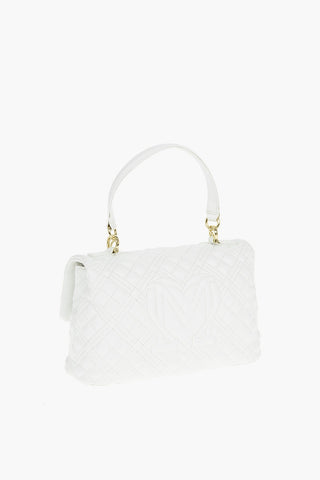 LOVE Borsa a Spalla in Pelle Vegan Trapuntata con Logo Dorato