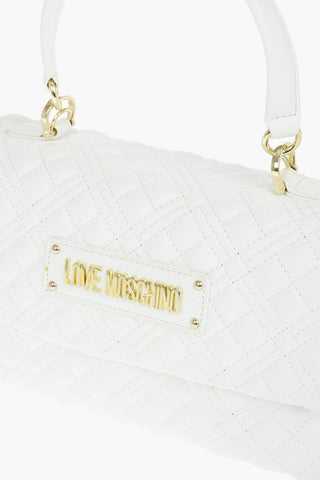 LOVE Borsa a Spalla in Pelle Vegan Trapuntata con Logo Dorato