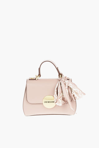 LOVE Mini Borsa a Tracolla in EcoPelle con Finiture a Contrasto e Foulard Stampato All Over