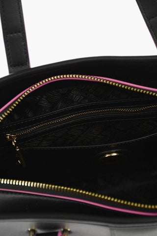 LOVE Contrasting Trimmings Faux Leather Tote Bag
