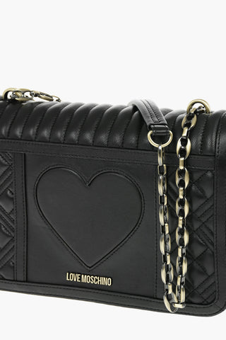 LOVE Quilted Leather SOUL Shoulder Bag with Magnetic Closure