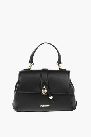  LOVE Faux Leather Handbag with Heart Shaped Charm 