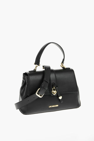  LOVE Faux Leather Handbag with Heart Shaped Charm 