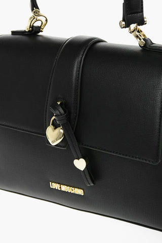  LOVE Faux Leather Handbag with Heart Shaped Charm 