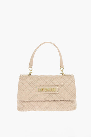 LOVE Quilted Faux Leather Shoulder Bag 