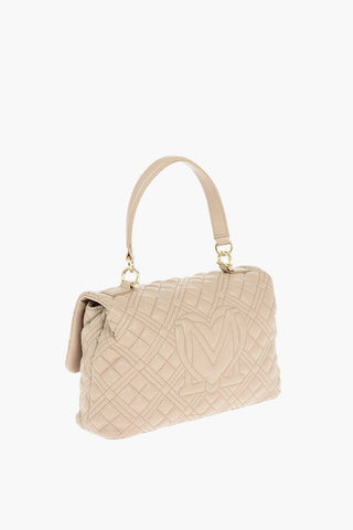 LOVE Quilted Faux Leather Shoulder Bag 