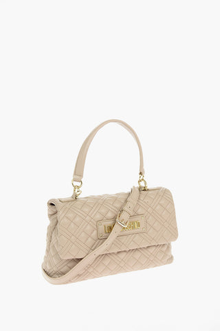 LOVE Quilted Faux Leather Shoulder Bag 