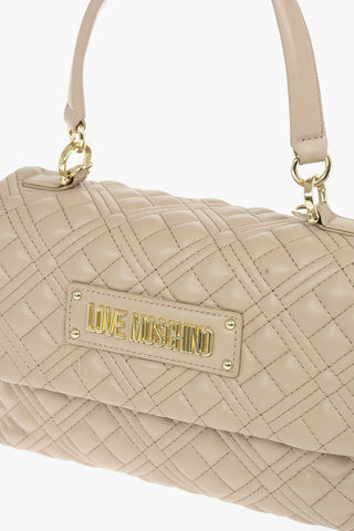 LOVE Quilted Faux Leather Shoulder Bag 