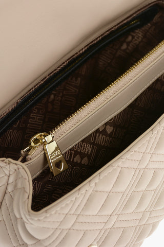 LOVE Quilted Faux Leather Shoulder Bag 